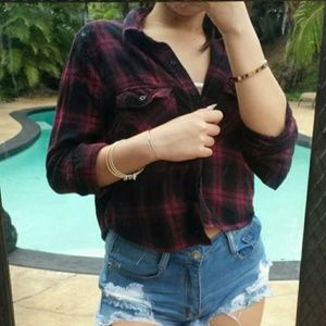 ●Maroon and black flannel